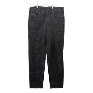 Vintage Lee Jeans Mens 36x34 Faded Black Straight Leg‎ Button Fly Made USA 90s